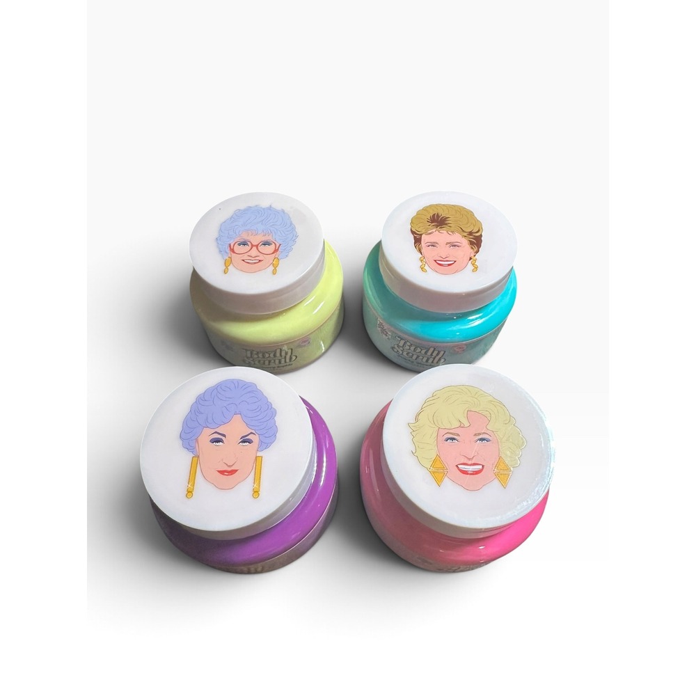 Golden Girls Body Scrub Set of 4 Strawberry Peachy Vanilla Sweet Rose 3.38oz